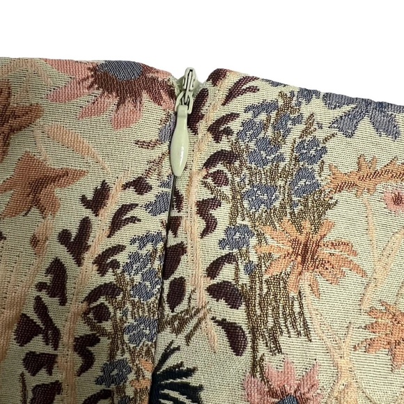 CIDER Mini Skirt Floral Jacquard Mid Waist A Line Classic Light Green Size XL - Picture 3 of 7